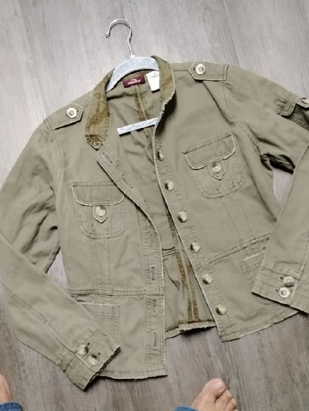 Jordache Olive Utility Jacket with Epaulets - Picture 7 of 12